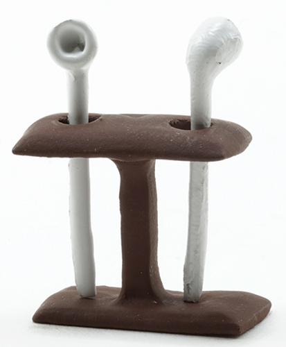 Dollhouse Miniature Clay Pipes In Stand